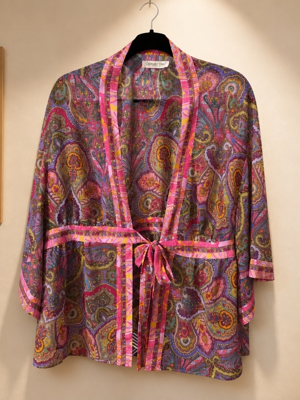 Coldwater Creek Pink Paisley Kimono-Style Robe